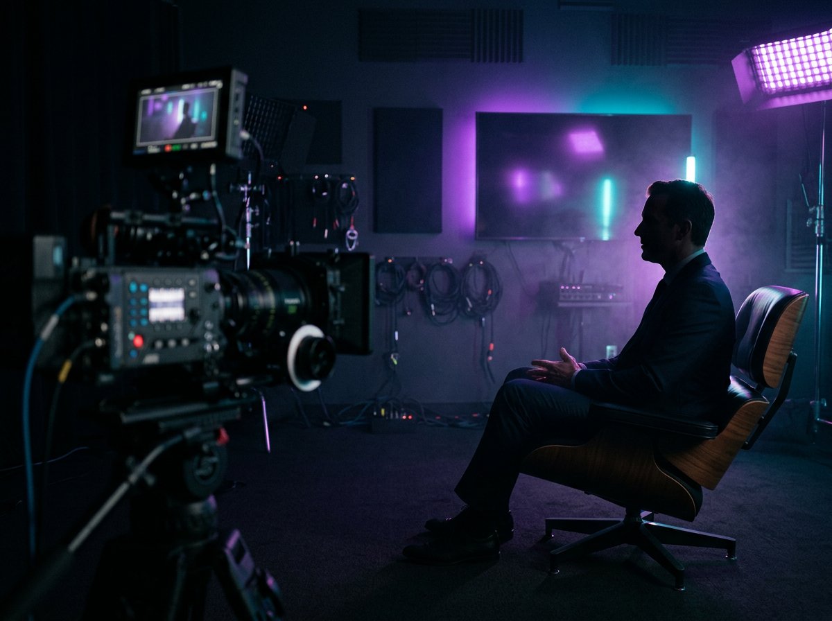 Corporate interview studio setup